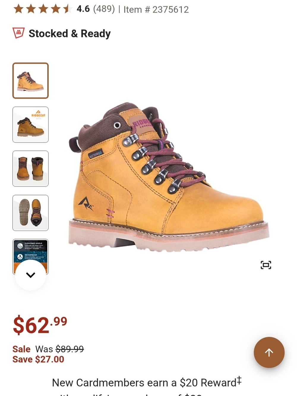 Ridgecut Women’s Lace-Up Ankle Boots - Wheat